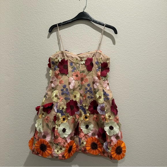 NWT Antonio Melani Sunny Multi Floral Applique Embroidered Mini Dress - Picture 5 of 11